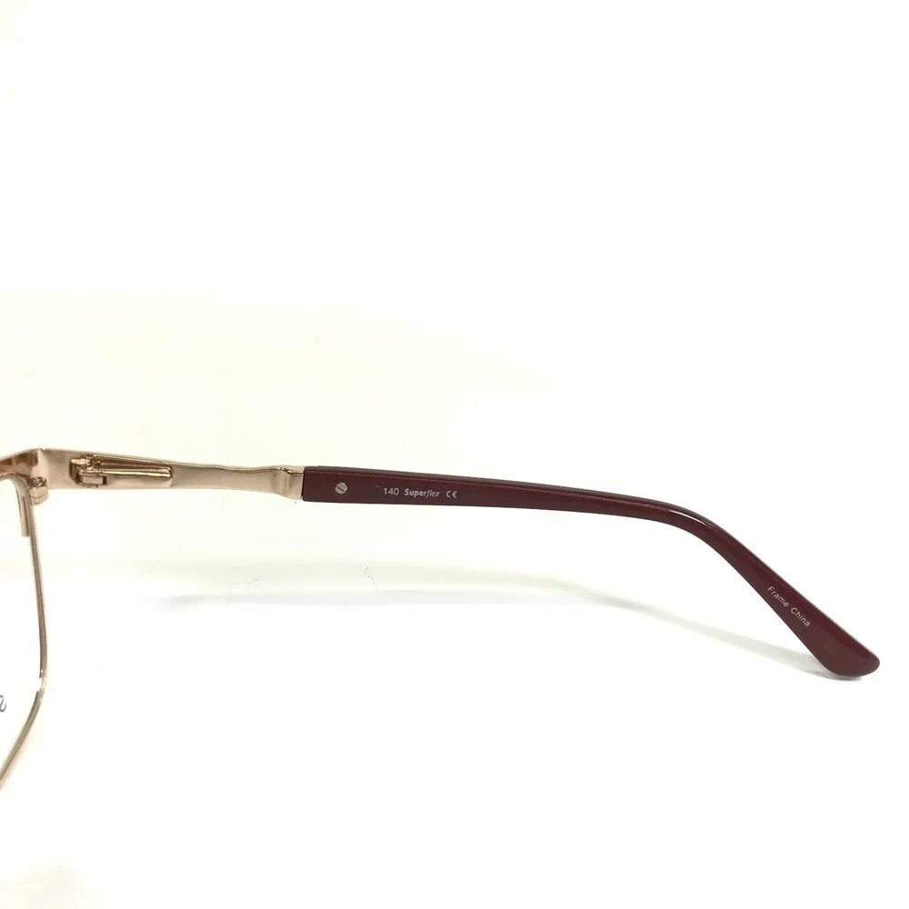 SuperFlex Eyeglasses Frames SF-537 S106 Red Gold Cat Eye Square 55-17-140